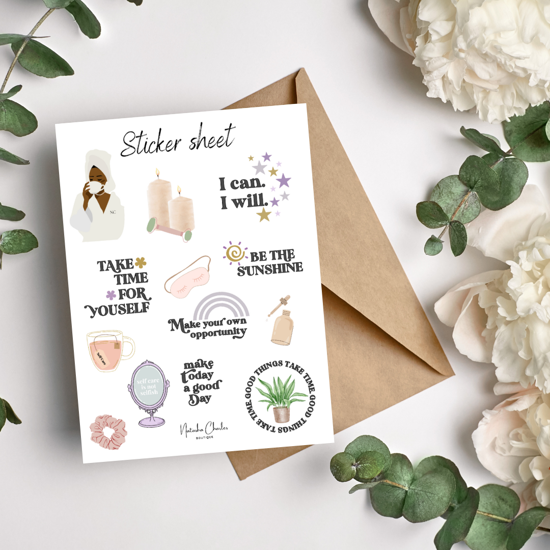 Self care sticker sheet