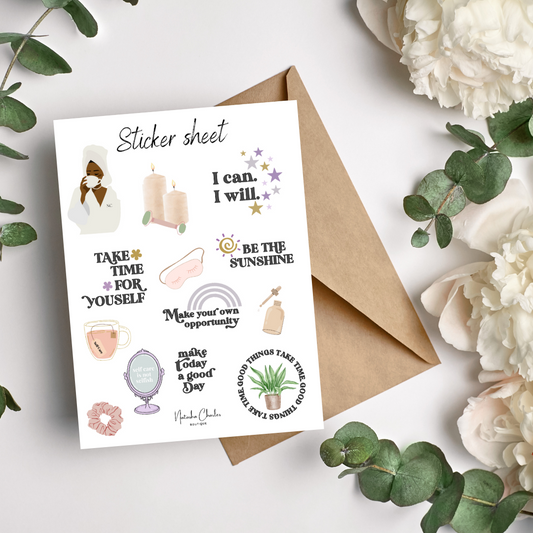 Self care sticker sheet
