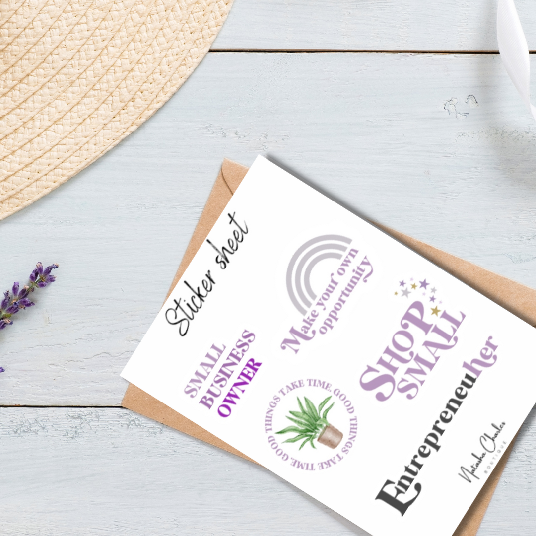 Small business sticker sheet