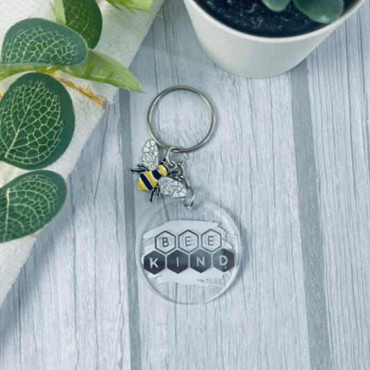 Bee kind keyring