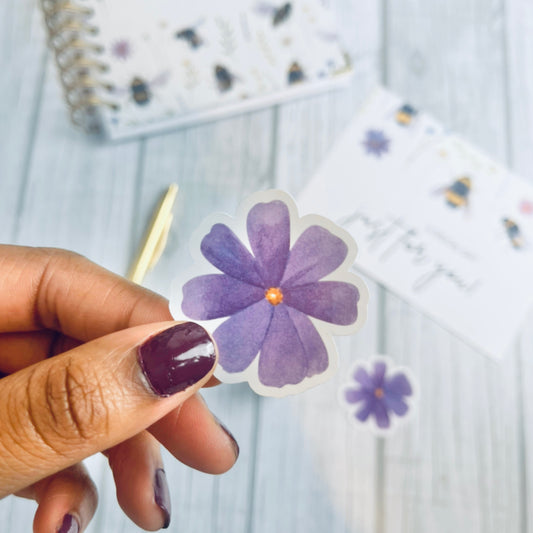 Purple flower Sticker set