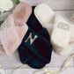 Personalised pearl fluffy slippers