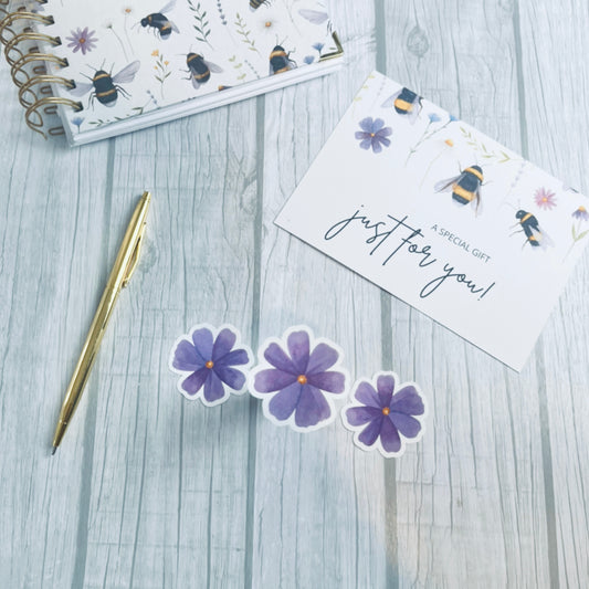 Purple flower Sticker set