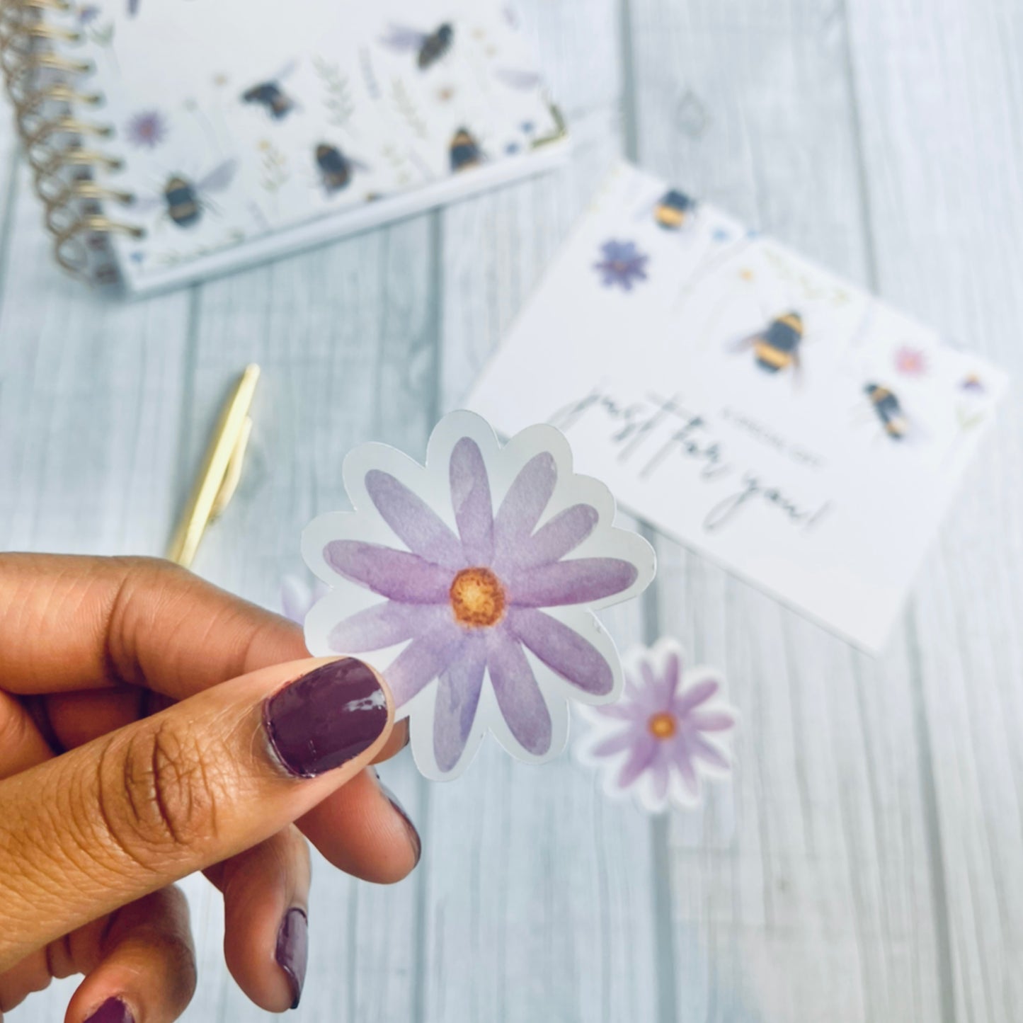 Light purple flower Sticker set